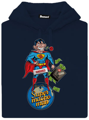 Supermachoman pánska mikina klokanka Navy