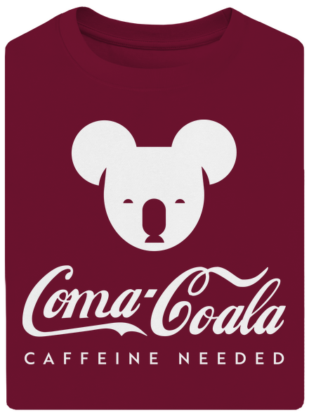 Coma Coala unisex tričko oversized Garnet