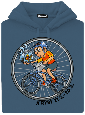 Cyklistický horoskop: Ryby dámska mikina klokanka Denim