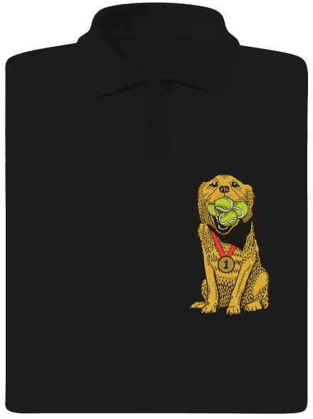 Zlatý retriever pánska polokošeľa Black
