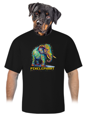 Pixelephant unisex tričko oversized Black