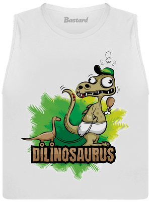 Dilinosaurus dámske tielko voľné White