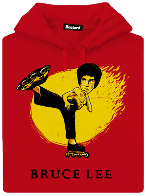 Bruce Lee pánska mikina klokanka Red