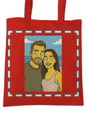 Simpsonovi z vlastnej fotky taška Bright Red