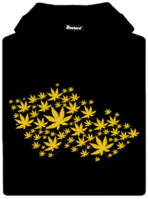 Ganja Country pánska mikina klokanka Black