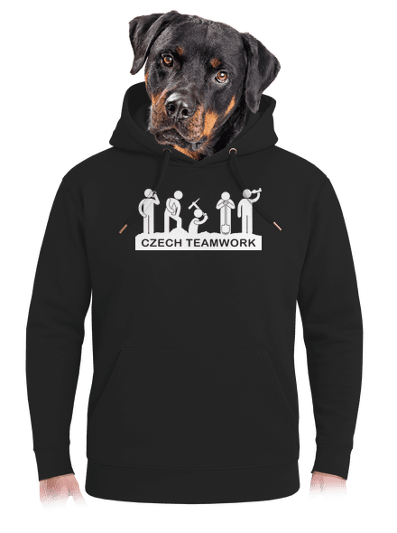 Czech Teamwork unisex mikina premium Dark Black
