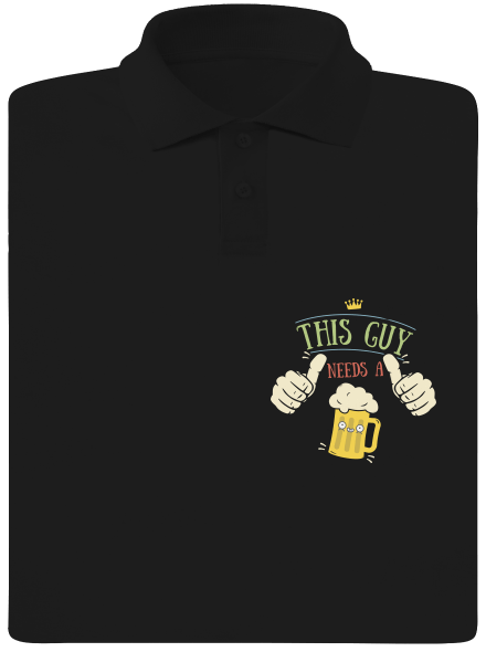 This guy needs a beer pánska polokošeľa Black