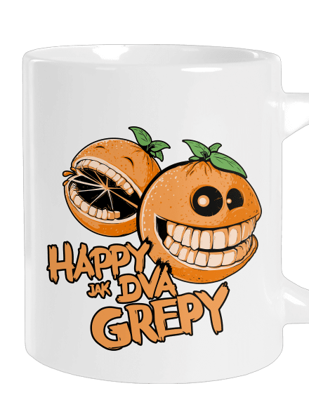 Happy grepy veľký hrnček White