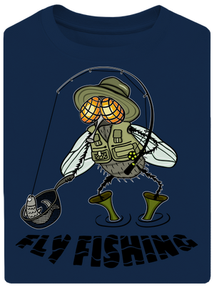 Fly fishing unisex tričko oversized Midnight Blue