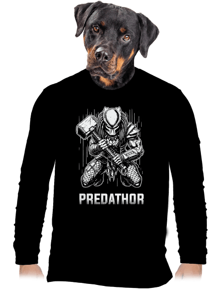 PredaThor a kladivko pánske dlhý rukáv Black