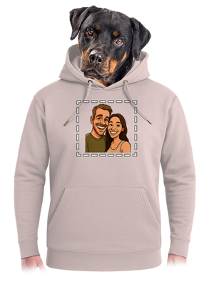 Karikatúra z vlastnej fotky unisex mikina premium Rose Chalk