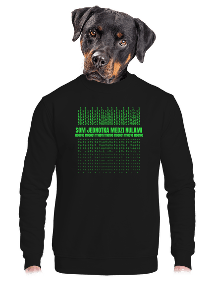 Jednotka medzi nulami unisex mikina bez kapucne Black