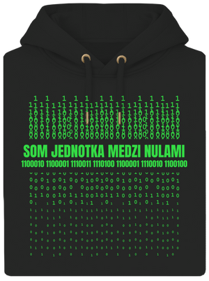 Jednotka medzi nulami unisex mikina premium Dark Black