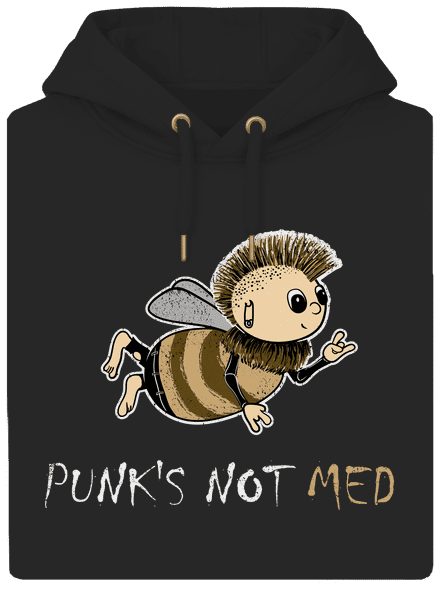 Punks Not Med unisex mikina premium Dark Black