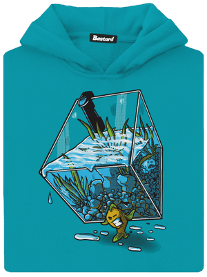 Migrujúca rybka detská mikina klokanka Hawaiian Blue