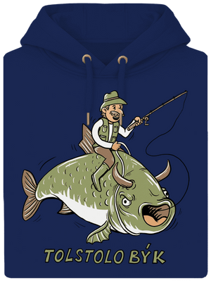 Tolstolobýk unisex mikina premium Navy