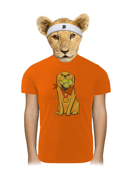 Zlatý retriever detské športové tričko Neon Orange