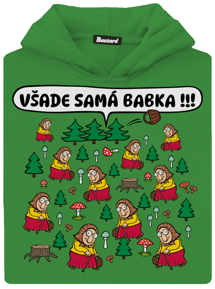 Všade samá babka detská mikina klokanka Kelly Green AWD