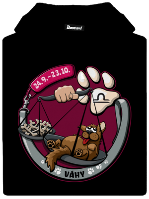 Psí horoskop: Váhy pánska mikina klokanka Black