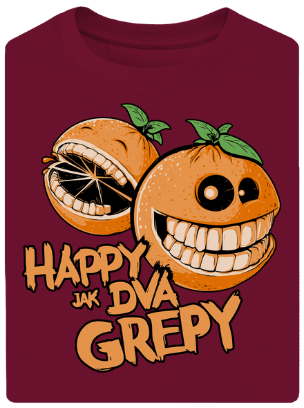 Happy grepy unisex tričko oversized Garnet