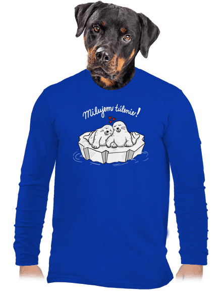 Milujem túlenie pánske dlhý rukáv Royal Blue