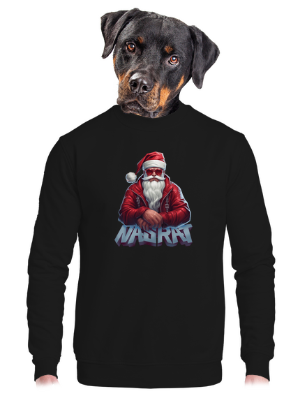 Sranta Klaus unisex mikina bez kapucne Black