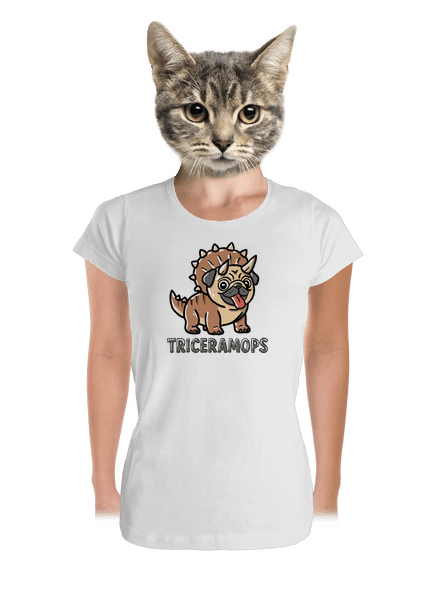 Triceramops dámske tričko prémium White