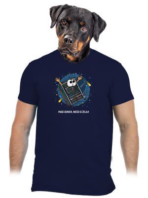 Padá server pánske tričko Navy