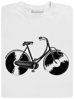 Gramofónový bicykel pánske dlhý rukáv White