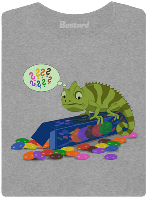 Zmätený chameleón dámske tričko Dark Gray Melange