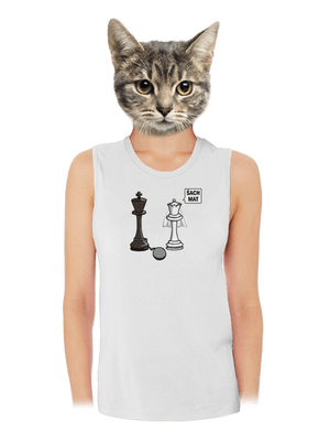 Šach mat dámske tielko voľné White