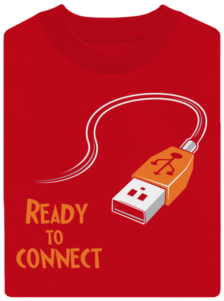 USB pripojenie unisex mikina bez kapucne Red