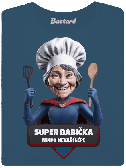 Super babička dámske tričko prémium Petrol Blue