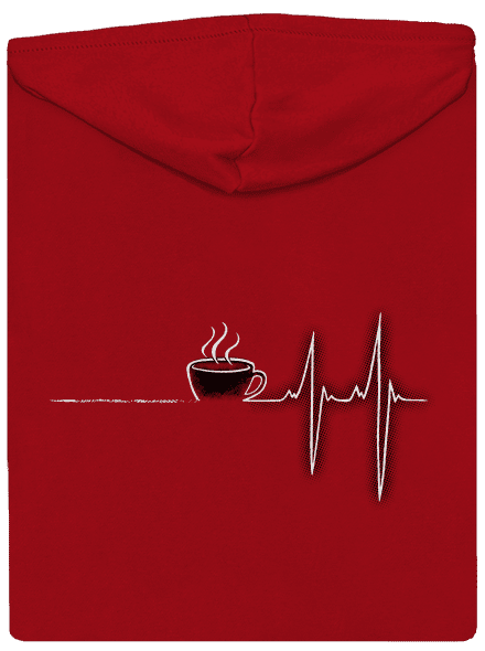 Coffee help pánska mikina na zips Red