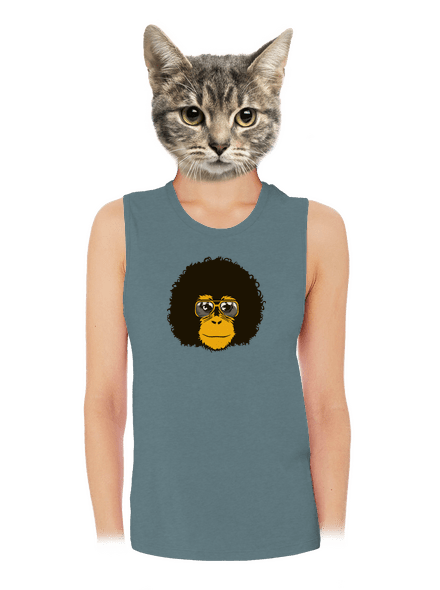 Retro opičiak dámske tielko voľné Heather Deep Teal
