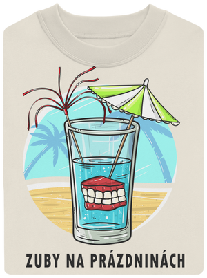 Zuby na prázdninách unisex mikina bez kapucne Off White