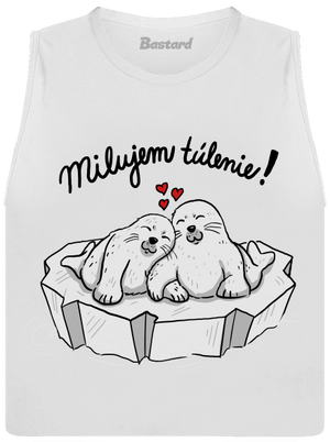 Milujem túlenie dámske tielko voľné White