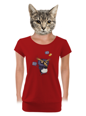 Tučniak nelieta dámske tričko s lemom Red Mal