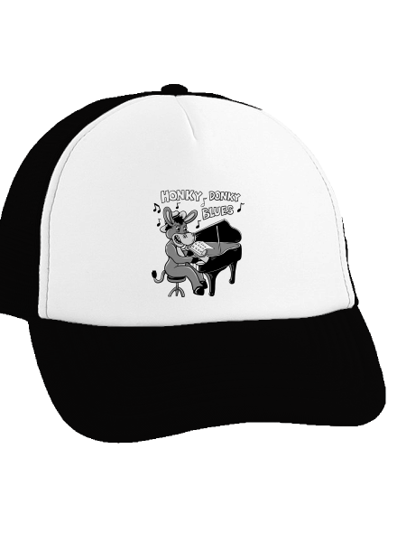 Honky donky blues šiltovka truckerka Black cap