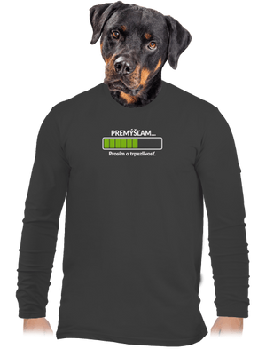 Premýšľam pánske dlhý rukáv Dark Grey