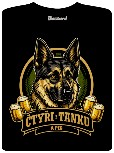 Čtyři z tanku a pes pánske tričko Black