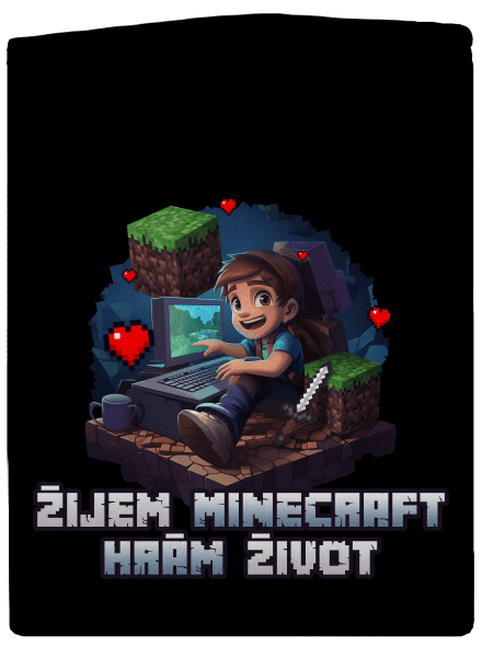 Žijem Minecraft dámska mikina na zips Black