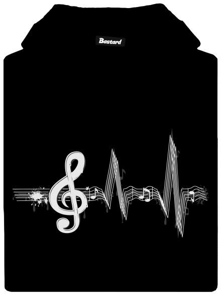 Žijem muzikou pánska mikina klokanka Black