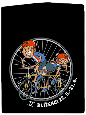 Cyklistický horoskop: Blíženci pánska mikina na zips Black