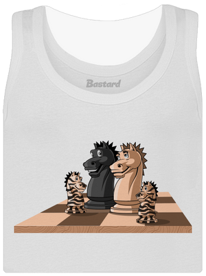 Šachová rodina dámske tielko klasické White