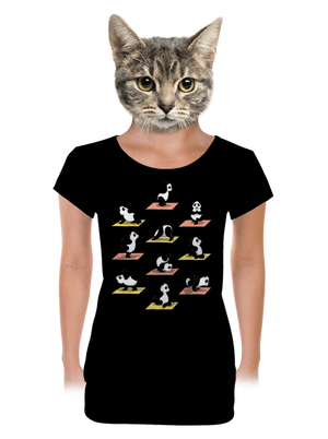 Pandia jóga dámske tričko s lemom Black