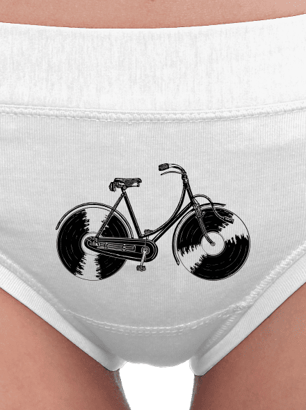 Gramofónový bicykel dámske nohavičky White
