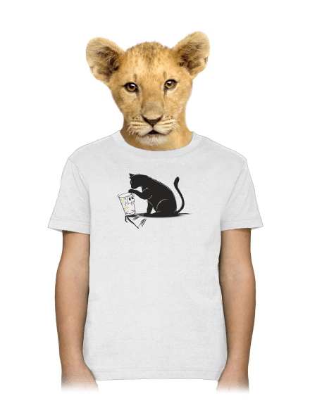 Mačka a pohár detské tričko White