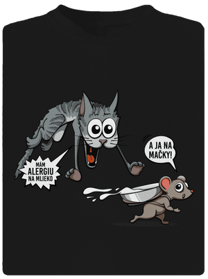 Alergická mačka a myš detské športové tričko Black