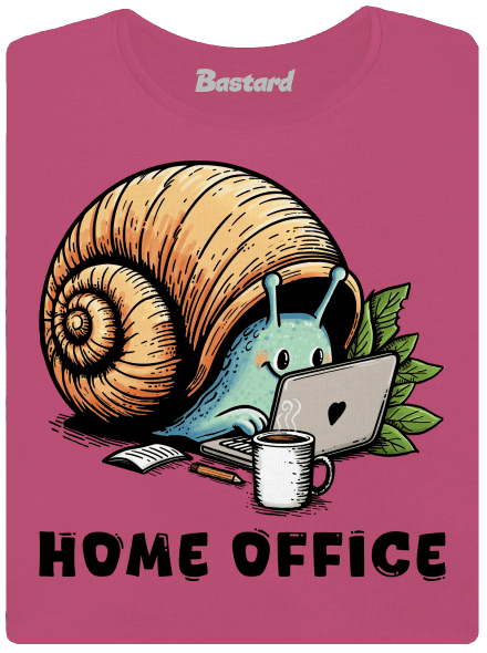 Slimákov home office dámske tričko s lemom Magenta